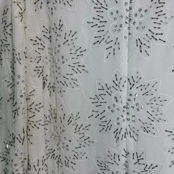 🤍”Gunit Fashions” Vintage White Beaded Tunic w/ “Snowflake” Pattern Size 2X 🩶 - Picture 10 of 17